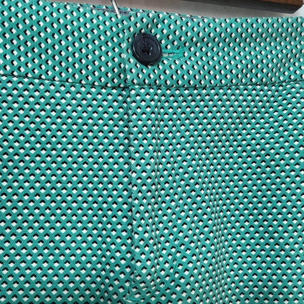 Banana Republic Hampton Fit Green Geometric Diamond‎ Ankle Pants Womens 4 Slim